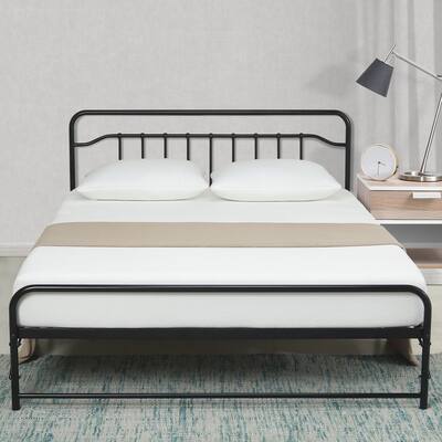 Crown Comfort 12-inch All-in-One Steel Platform Bed with Headboard