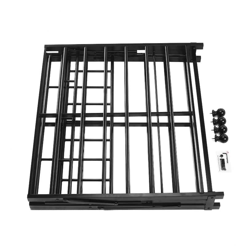 Crown Comfort All-in-One Metal Platform Bed with Steel Slats