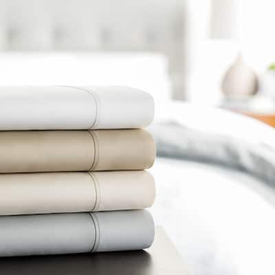 LUCID Comfort Collection Split King 600 Thread Count Luxurious Soft Cotton Blend Sheet Set