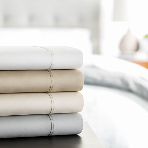LUCID Comfort Collection Split King 600 Thread Count Luxurious Soft Cotton Blend Sheet Set
