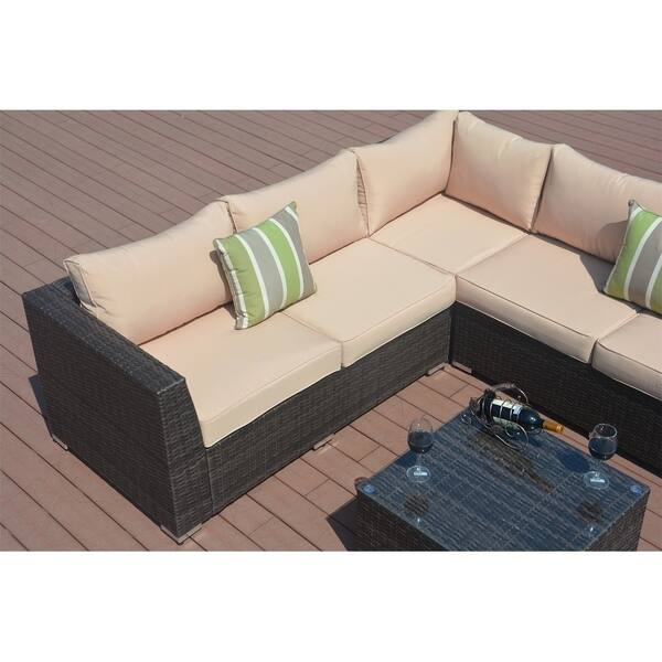 8 Piece Outdoor Patio Furniture Wicker Sectional Sofa 8 Piece Outdoor Patio Furniture Wicker Sectional Sofa