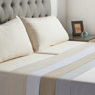 Tencel/Cotton Hotel Quality Darcy 4pc Bed Sheet Set-Queen/King/Cal-King,4 Colors 