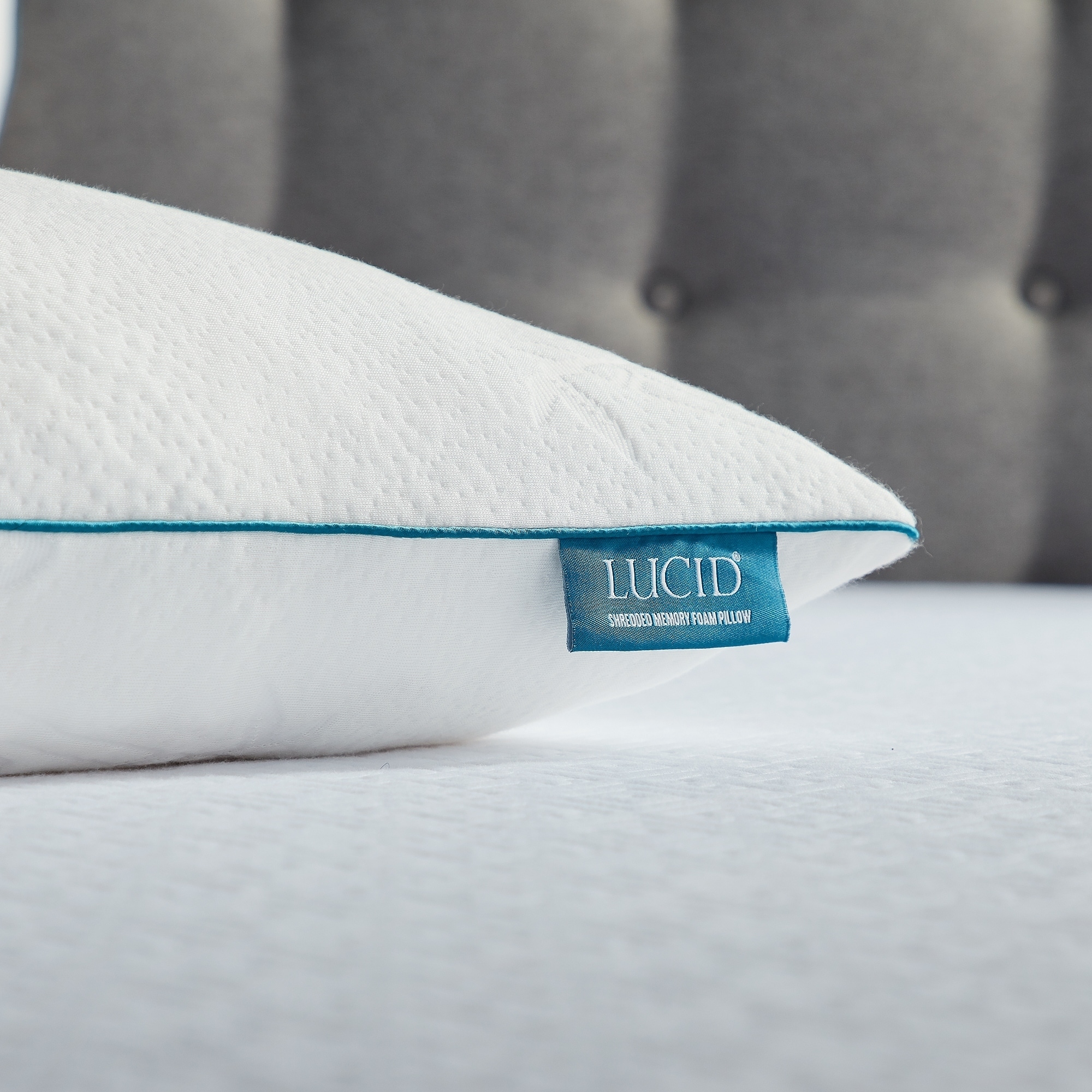 Lucid Comfort Collection Shredded Memory Foam Body Pillow, White