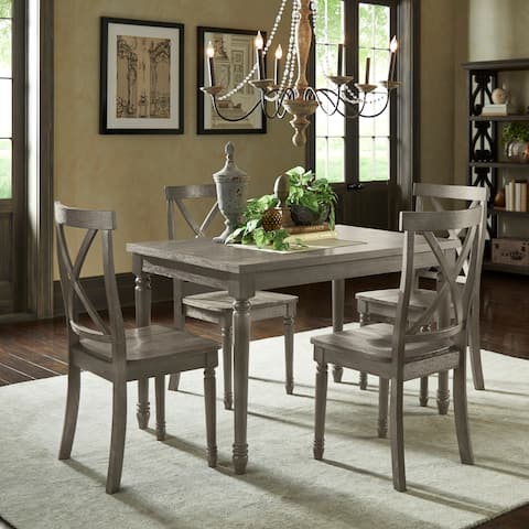 Solid Wood Mission Craftsman Furniture Our Best Home Goods Dahlia Reclaimed Wood Grey Finish 5 Piece 48 Inch Dining Table Set By Inspire