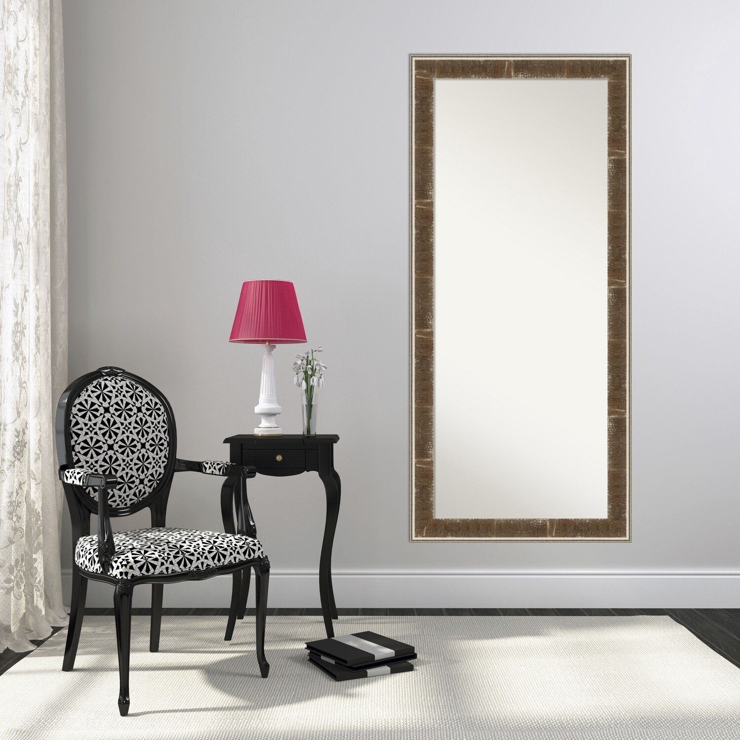 Amanti Art Full Length Mirror Floor Length Mirror 28.38 x 64.38 Solid Wood Full Body Mirror Signore Bronze Mirror Full Length
