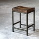 preview thumbnail 4 of 3, Uttermost Beck Dark Walnut and Brushed Steel Wood Counter Stool