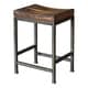 preview thumbnail 1 of 3, Uttermost Beck Dark Walnut and Brushed Steel Wood Counter Stool