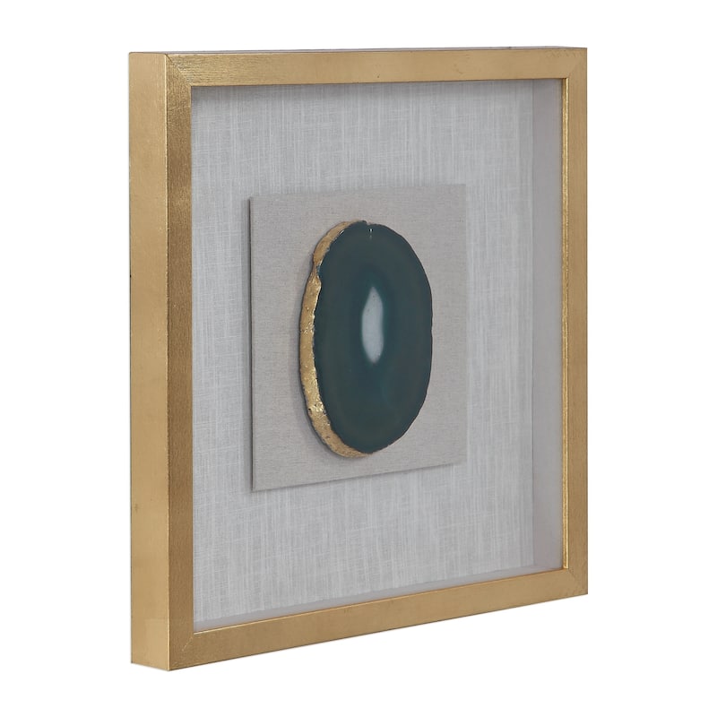 Silver Orchid Clark Gold Agate Stone Shadow Box - 20 x 20