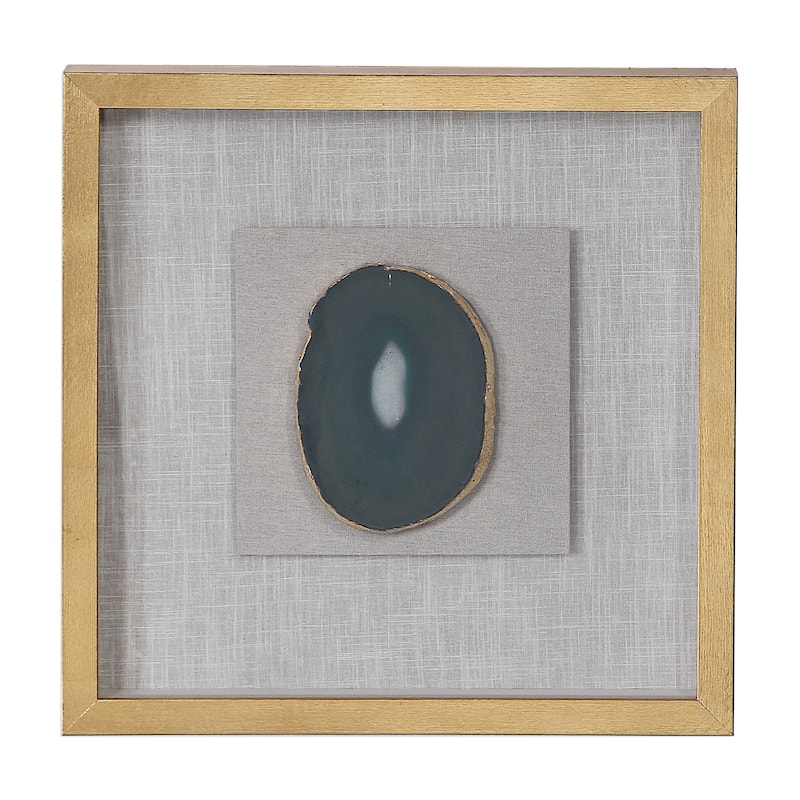 Silver Orchid Clark Gold Agate Stone Shadow Box - 20 x 20