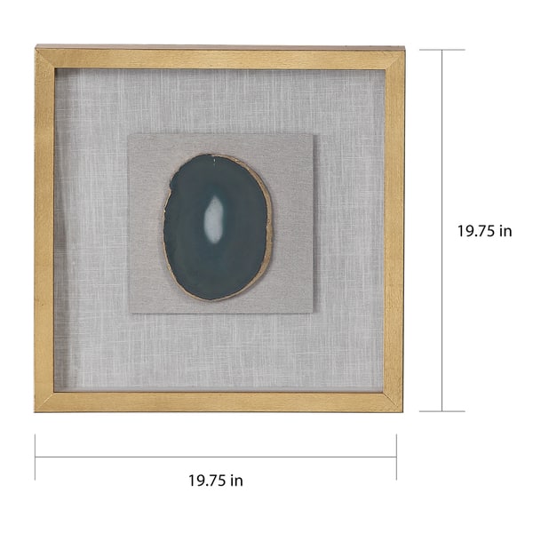 Silver Orchid Clark Gold Agate Stone Shadow Box - 20 x 20