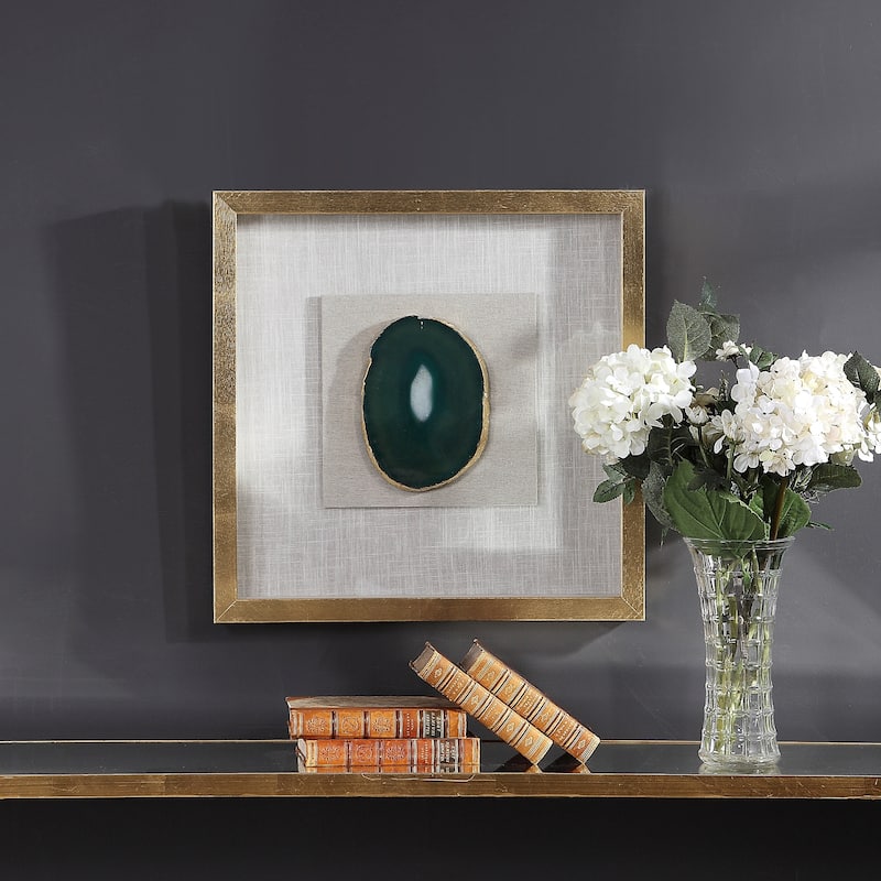 Silver Orchid Clark Gold Agate Stone Shadow Box - 20 x 20