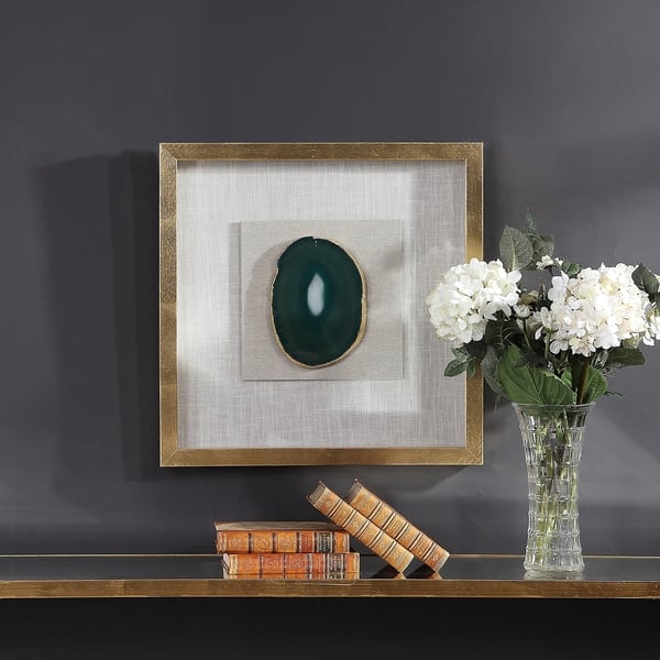 Silver Orchid Clark Gold Agate Stone Shadow Box - 20 x 20