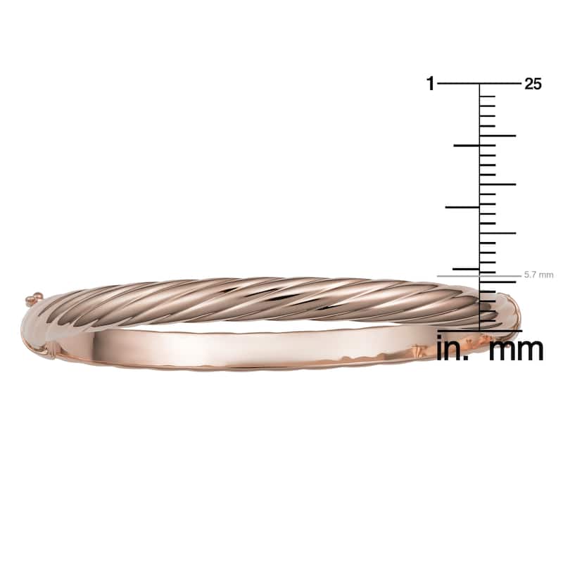 14k Yellow or Rose Gold 5.7 millimeter Polished Twisted Bangle Bracelet (fits 7.5 inch)