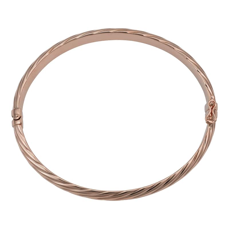 14k Yellow or Rose Gold 5.7 millimeter Polished Twisted Bangle Bracelet (fits 7.5 inch)