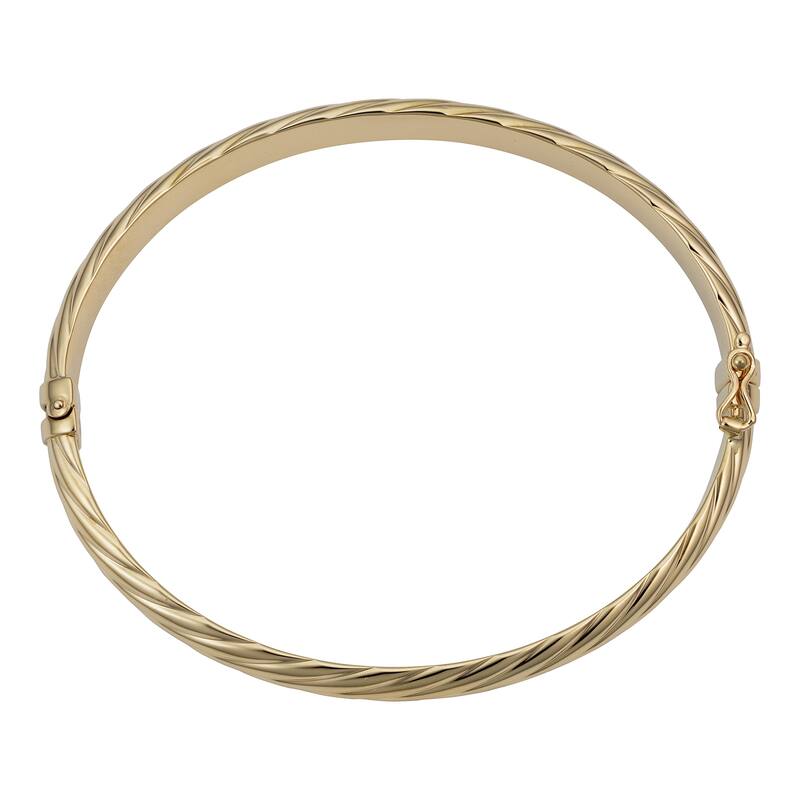 14k Yellow or Rose Gold 5.7 millimeter Polished Twisted Bangle Bracelet (fits 7.5 inch)