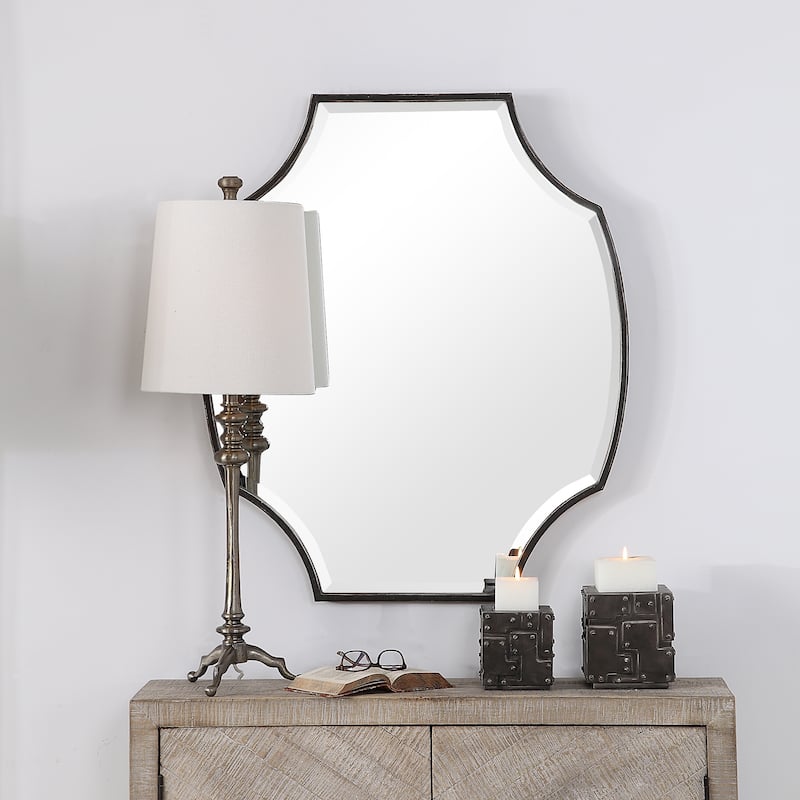 Uttermost Ulalia Dark Rustic Bronze Scalloped Mirror