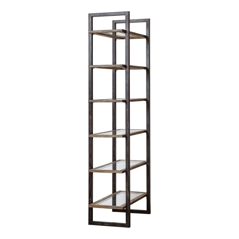 Uttermost Olwyn Aged Steel Industrial Etagere