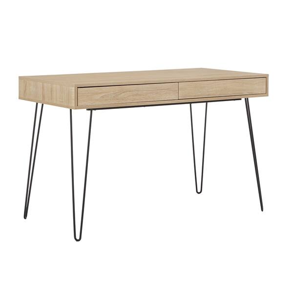 Shop Peyton Wood Finish Desk With Iron Hairpin Legs By Inspire Q