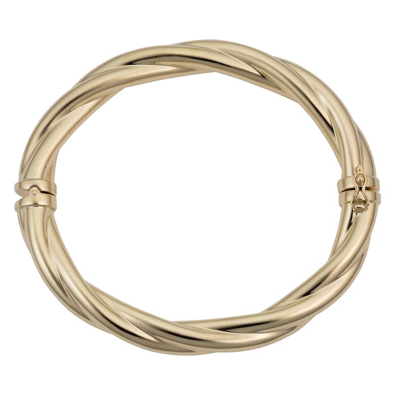 14k Yellow 8 millimeter Polished Twisted Bangle Bracelet