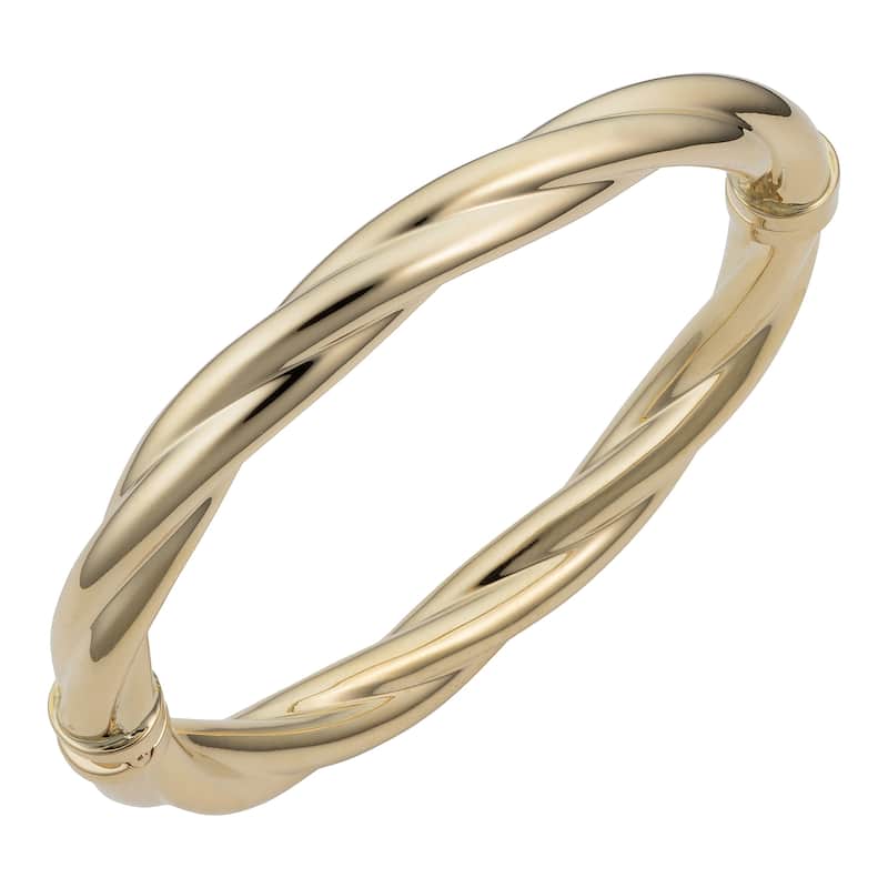 14k Yellow 8 millimeter Polished Twisted Bangle Bracelet - N/A