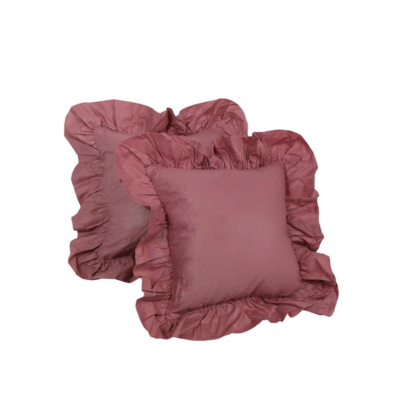 Blazing Needles Chintz 14-inch Throw Pillow (Set of 2) - Pink