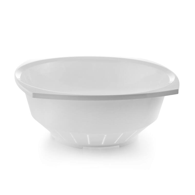 YBM Home 10 In. Square Deep Plastic Colander for Pasta, Vegetables - White