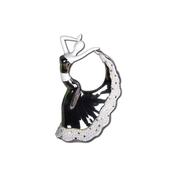 slide 1 of 1, Rapturous Dance Decorative Porcelain Figurine in Polished Chrome & White Finish