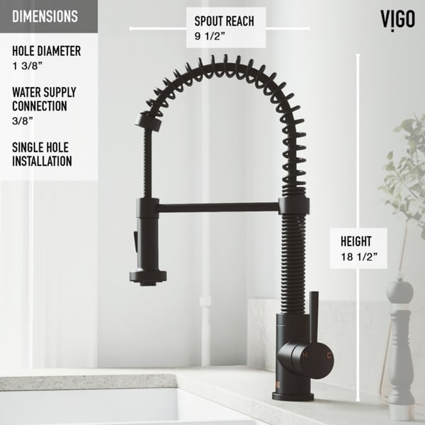 VIGO Edison Pull-Down Spray FloodSense Technology Kitchen Faucet