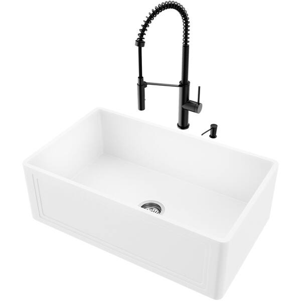 Shop Vigo 30 Inch Matte Stonetm Crown Reversible Apron Front