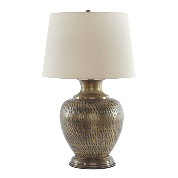 hammered brass table lamp