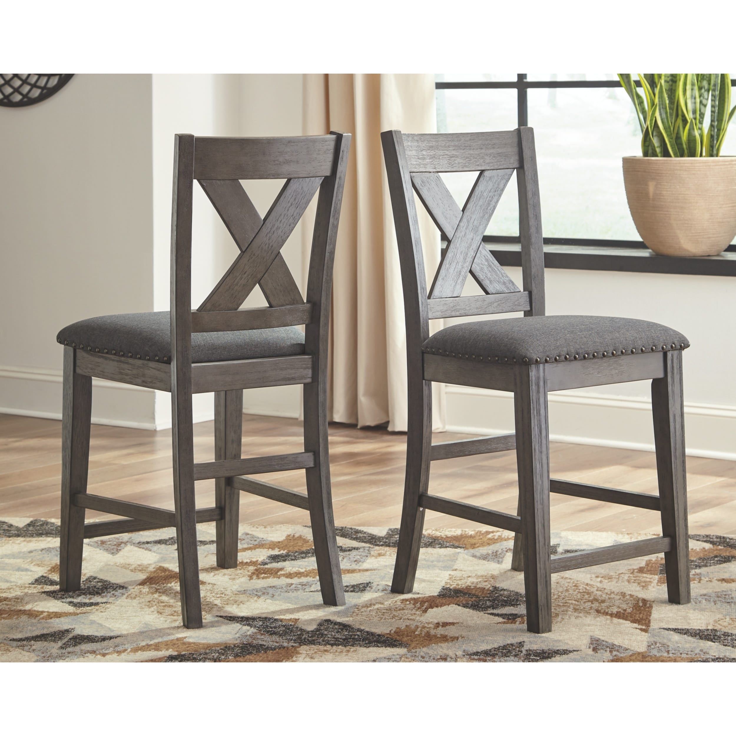 Signature Design by Ashley Caitbrook Solid Wood Bar Stools Set of