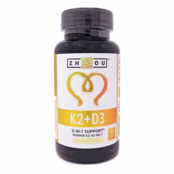 Zhou Nutrition K2 With Vitamin D3 60 Capsules