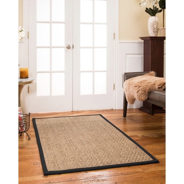 Natural Area Rugs, Rectangle (10'X14'), 100% Natural Fiber Optimum, Seagrass Black,Handmade - 10' x 14'