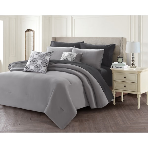 Porch & Den Eddy Solid Color 9-piece Bed in a Bag Set. Opens flyout.