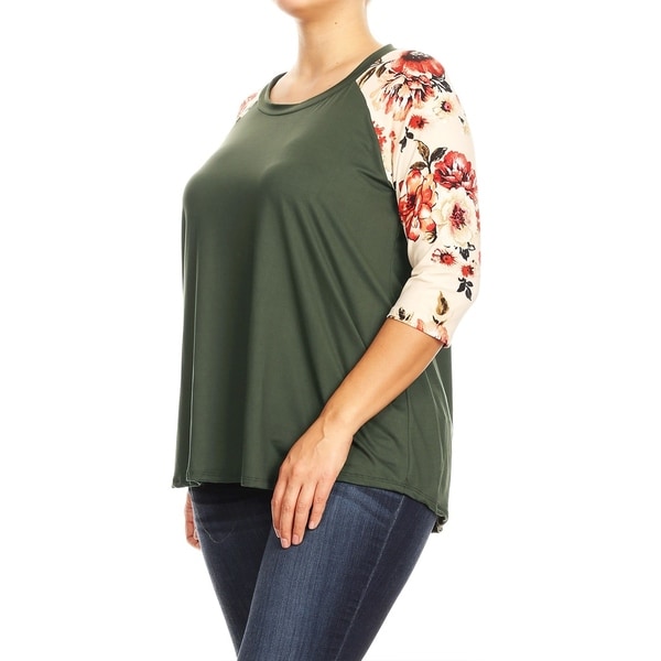 women's plus size raglan shirts