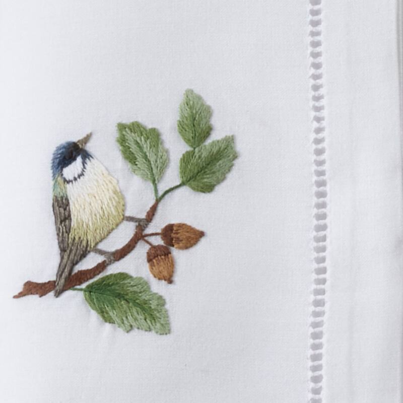 Bluebird Embroidery Cotton Napkins With Hemstitch Border (Set of 6)