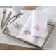 preview thumbnail 4 of 2, Hemstitch Border Cotton Napkins With Fuchsia Embroidery (Set of 6)