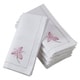 preview thumbnail 1 of 2, Hemstitch Border Cotton Napkins With Fuchsia Embroidery (Set of 6)
