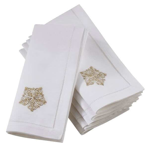 Colored Border Hemstitch Napkins Set of 6