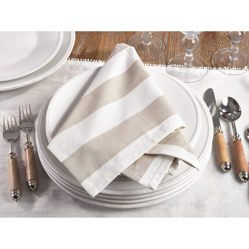Cotton Napkins With Striped Design (Set of 4)