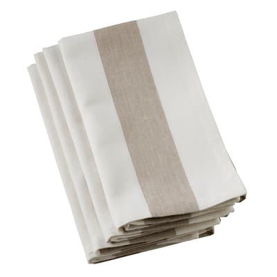 Cotton Napkins With Striped Design (Set of 4)