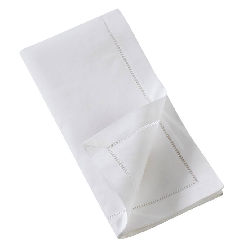Hemstitch Table Napkins With Embroidered Pine Cone Design (Set of 6)