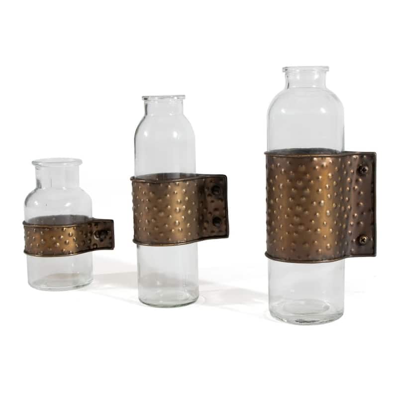 Gild Design House Garrett Vases, S3 With Metal wrap