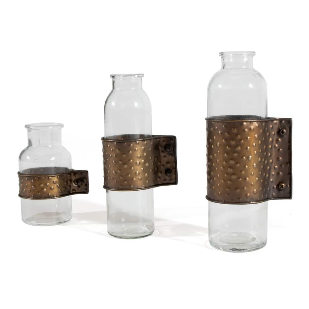 Gild Design House Garrett Vases, S3 With Metal wrap
