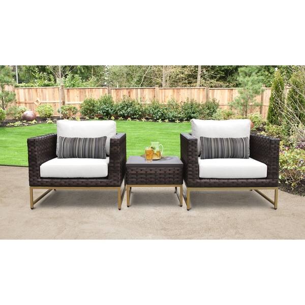 Shop Barcelona 3 Piece Outdoor Wicker Patio Furniture Set 03a Overstock 27300409