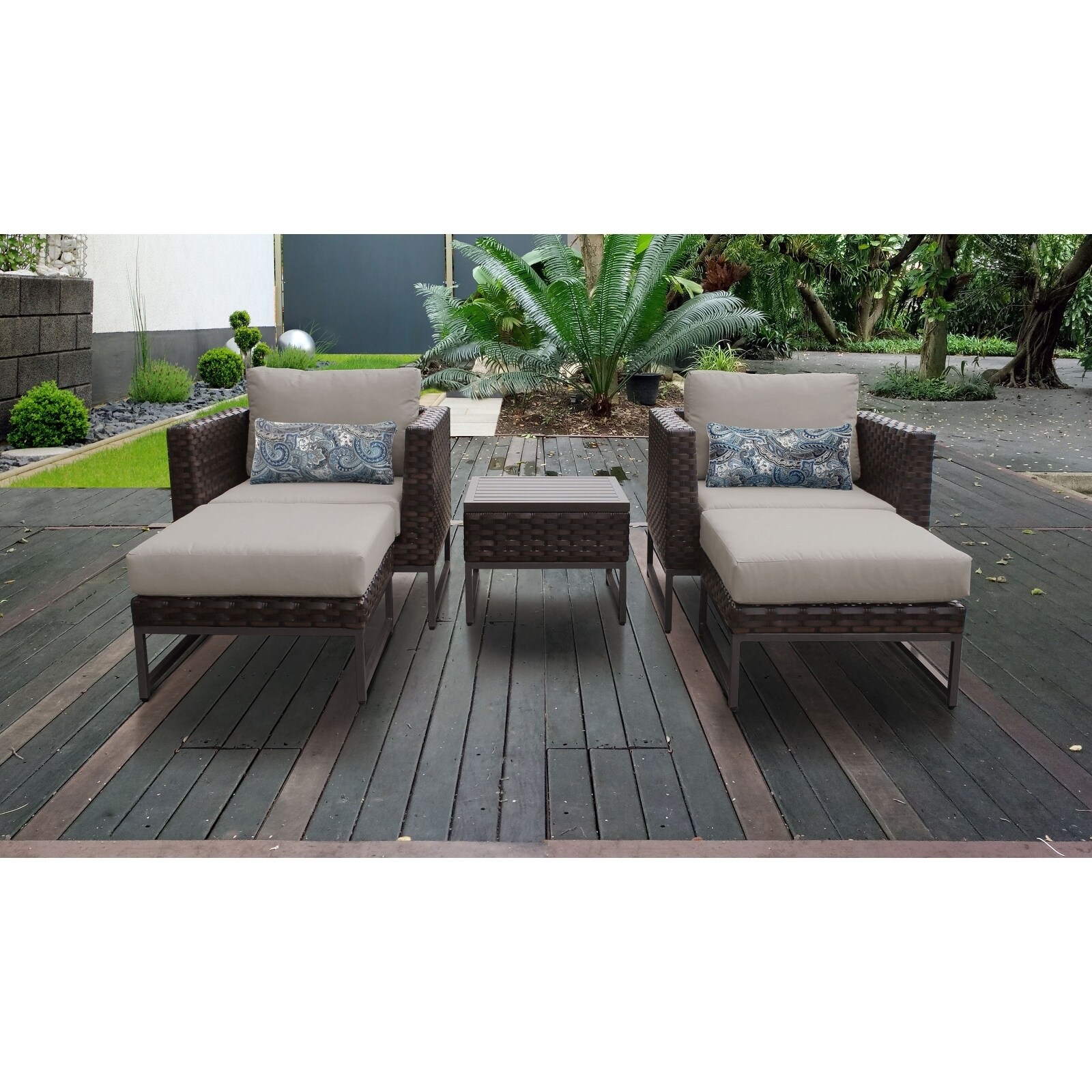 Barcelona 5 Piece Outdoor Wicker Patio Furniture Set 05b Outdoor Wicker Patio Furniture Set 05b