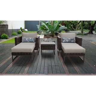 TK Classics Barcelona 5 Piece Outdoor Wicker Patio Furniture Set 05b Standard Decorating Outside