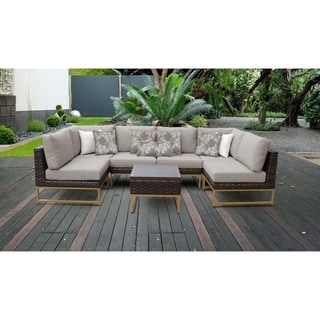 Amalfi 7 Piece Outdoor Wicker Patio Furniture Set 07c - Bed Bath 