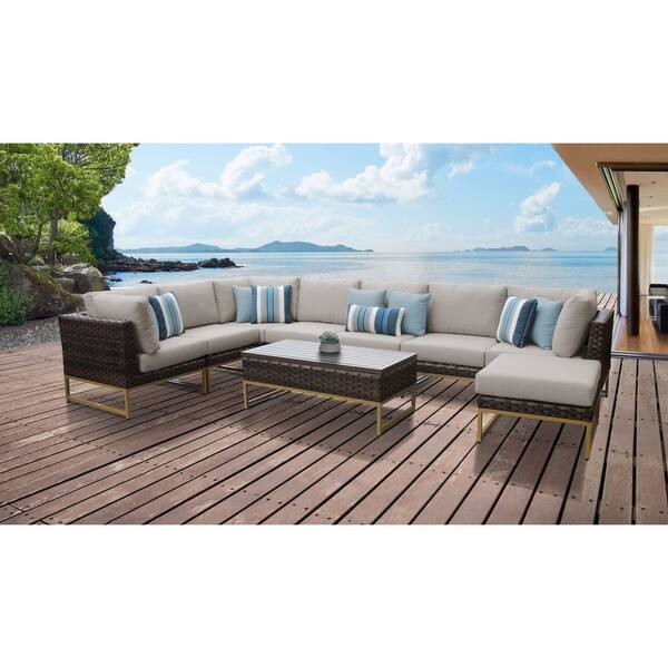 Amalfi 9 Piece Outdoor Wicker Patio Furniture Set 02a Bed Bath