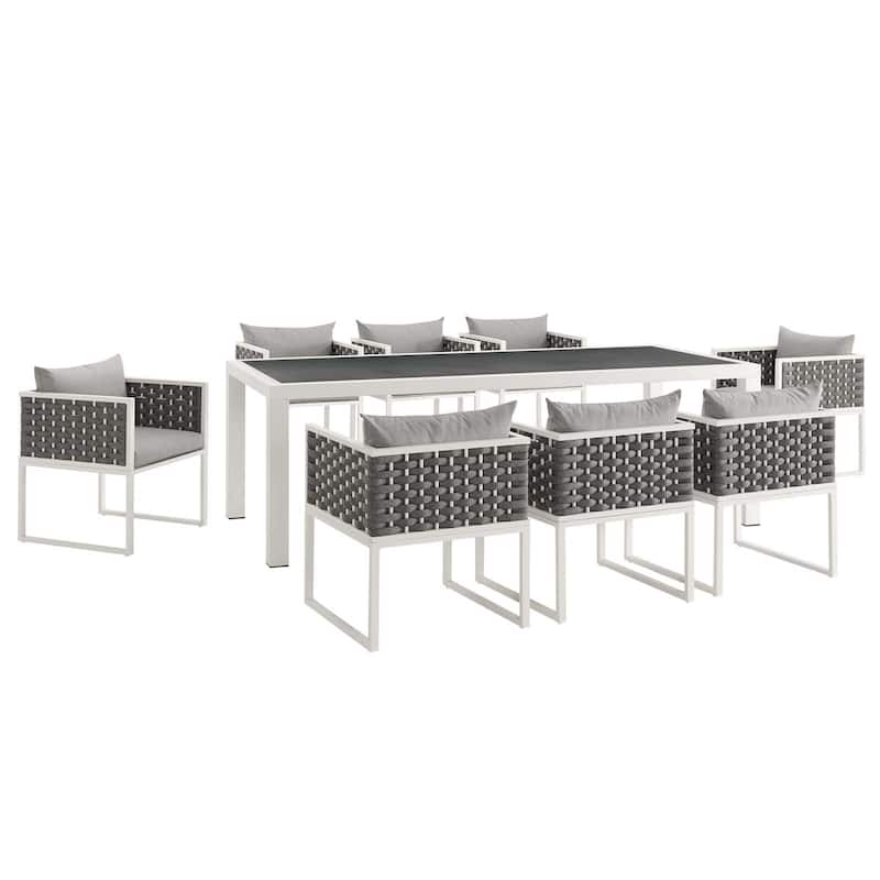 Stance 9 Piece Outdoor Patio Aluminum Dining Set - N/A - N/A